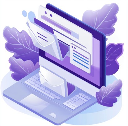Computer with emails